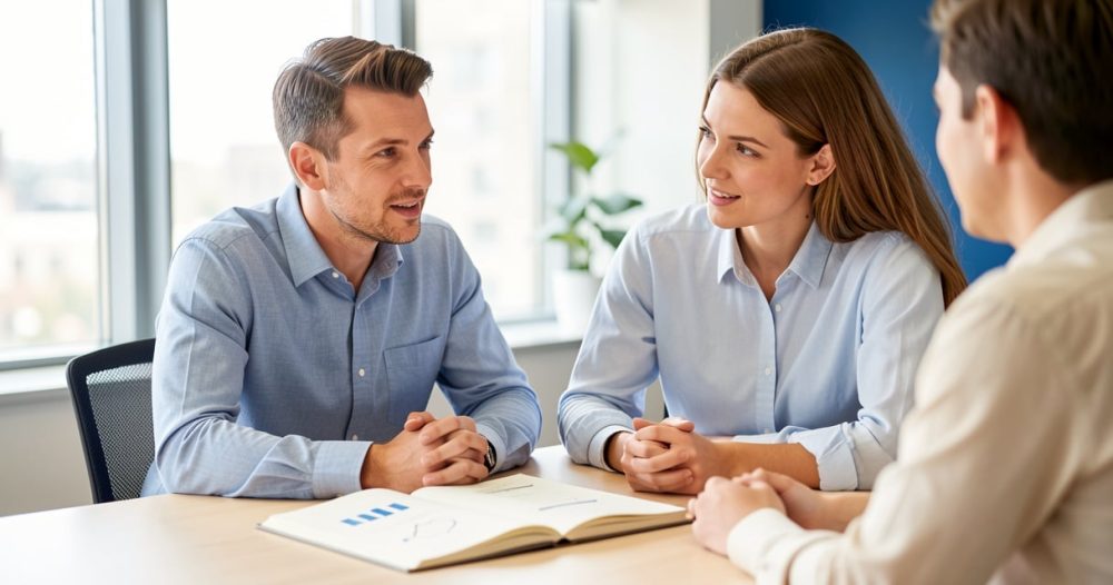 Manager fixant des objectifs SMART avec un collaborateur lors d'un entretien